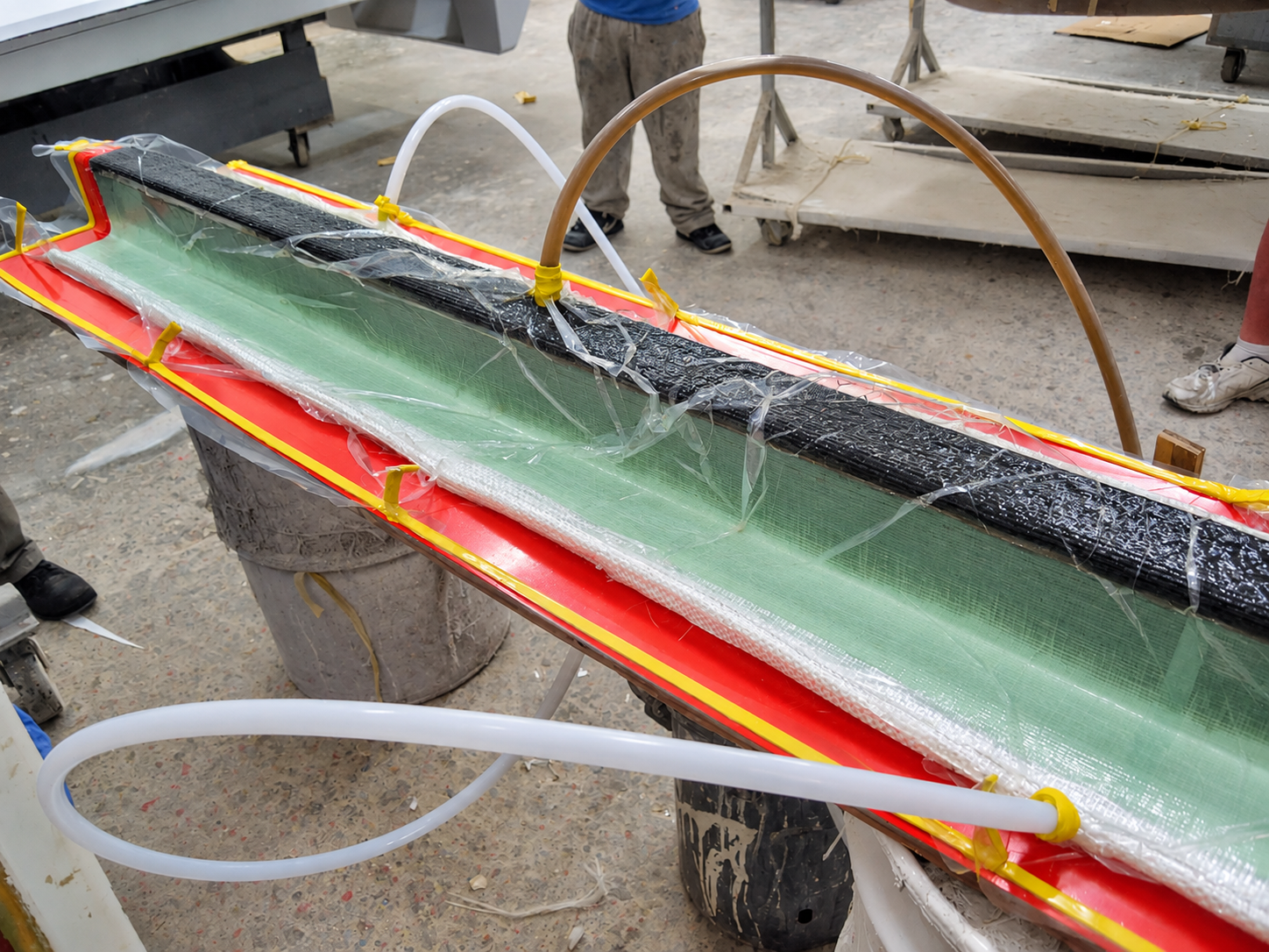 Vacuum infusion and composite layup setup